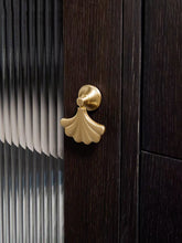 Load image into Gallery viewer, Ginkgo Leaf Brass Cabinet Pull, Modern Minimalist Gold Drawer Handle for Wardrobe & Kitchen, Mid-Century Style