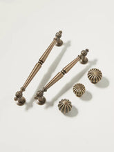 Load image into Gallery viewer, French Vintage Antique Bronze Brass Long Pulls, European Antique Handles for Wardrobes, Drawers and Kitchen Cabinets