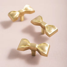 Load image into Gallery viewer, French Light Luxury Gold Brass Bowknot Knobs, Original Unique Small Handles for Wardrobes and Cabinets