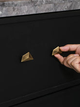 Load image into Gallery viewer, Vintage Geometric Brass Knob, Recessed Antique Bronze Single‑Hole Small Cabinet Pull for Drawer