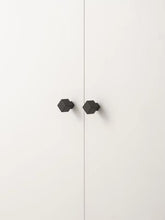 Load image into Gallery viewer, Minimalist Matte Black Square Brass Knobs, Modern Single Hole Small Cabinet Handles