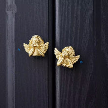 Load image into Gallery viewer, Gold Solid Brass Angel Cabinet Knobs, Nordic Luxury Mini Handles for Drawers, Wine & Shoe Cabinets