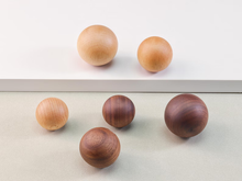 Load image into Gallery viewer, Wood Knobs Handles Ball Knobs Drawer Pulls Cabinet Pull Knob Wardrobe Black Walnut Beech Kitchen Cabinet Door Handles Knobs Simple Hardware