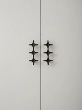 Load image into Gallery viewer, Minimalist Black Brass Cross Pull Handles, Original Designer Hardware for Cabinets, Wardrobes and Drawers