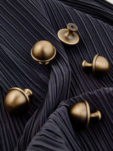 Load image into Gallery viewer, Mushroom Mid-Century Antique Bronze Brass Single Hole Knobs, French Retro Minimalist Cabinet & Wardrobe Drawer Handles