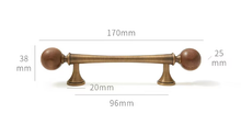 Load image into Gallery viewer, Mid-Century Modern Brass Walnut Drawer Handle | Antique Brass French Retro Wardrobe Cabinet Pull for Kids Room