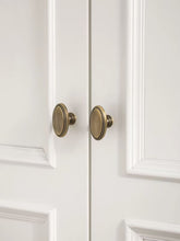 Load image into Gallery viewer, French Oval Brass Cabinet Pull, Recessed Drawer Knob, Antique Bronze Small Furniture Handle for Cupboard Dresser