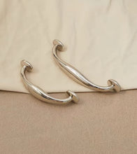 Load image into Gallery viewer, French Titanium Silver Solid Brass Cabinet Pulls, Premium Small Handles for Drawer, Shoe Cabinet, Wardrobe & Walnut Bookcase