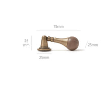 Load image into Gallery viewer, French Mid-Century Walnut Beech Wood Brass Pendant Pulls, Minimalist Drawer & Furniture Handles