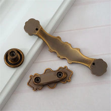 Load image into Gallery viewer, 3.78", 5" (96, 128mm) Antique Brass & Green Gem Drawer Knobs | Retro Rustic Kitchen Cabinet Handles, Dresser & Closet Pulls