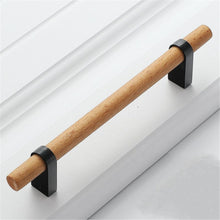 Load image into Gallery viewer, 3.0"-5" Beech Wood Black T Bar Pulls, Knobs & Handles | Cabinet, Closet, Wardrobe, Dresser & Drawer Hardware