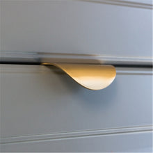 Load image into Gallery viewer, Leaf Invisible Brass Gold Drawer Pulls | Modern Decorative Cabinet & Wardrobe Cupboard Handles, Pulls