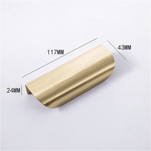 Load image into Gallery viewer, Leaf Invisible Brass Gold Drawer Pulls | Modern Decorative Cabinet & Wardrobe Cupboard Handles, Pulls
