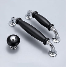 Load image into Gallery viewer, 3.78", 5.0" Modern Black Chrome Kitchen Pulls | Cabinet Handles, Drawer & Dresser Knobs | Kitchen Door Pulls