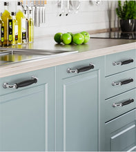 Load image into Gallery viewer, 3.78", 5.0" Modern Black Chrome Kitchen Pulls | Cabinet Handles, Drawer & Dresser Knobs | Kitchen Door Pulls