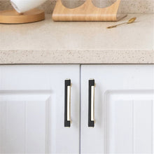 Load image into Gallery viewer, 3.78", 5", 7.55" Black, Chrome & Gold Modern Cabinet Pulls | Dresser & Drawer Knobs, Kitchen Handles & Hardware