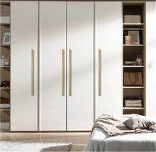 Load image into Gallery viewer, 2.5", 3.75", 5", 6.3", 7.55", 10.0" & 12.6" Black & Brushed Brass Drawer Pulls | Modern Cabinet, Cupboard & Wardrobe Closet Handles & Knobs
