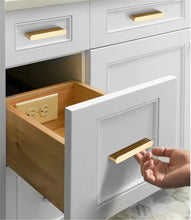 Load image into Gallery viewer, 2.5", 3.75", 5", 6.3", 7.55", 10.0" & 12.6" Black & Brushed Brass Drawer Pulls | Modern Cabinet, Cupboard & Wardrobe Closet Handles & Knobs