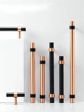 Load image into Gallery viewer, Black Copper Modern Cabinet Pulls & Knobs | Kitchen Door & Dresser Handles, Unique Black Cabinet Hardware