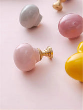 Load image into Gallery viewer, Colorful Candy Ball Ceramic Cabinet Pull Knobs | Dresser, Kitchen & Nursery Drawer Knobs in Gray, Yellow, Green, Blue, Pink, White | Home Decor