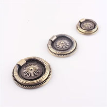 Load image into Gallery viewer, Vintage Style Antique Bronze & Copper Drawer Knobs | Ring Drop Handles for Kitchen, Dresser & Cabinet Furniture Pulls