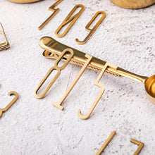 Load image into Gallery viewer, Solid Brass Modern Gold House Numbers & Letters | Metal Address Numbers for Mailbox, Room & Symbols | House Address Hardware