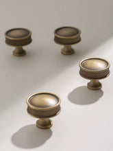Load image into Gallery viewer, Vintage Round Cabinet Knob, Antique Bronze Gear Single Hole Pull, Mid Century Hardware for Drawers &amp; Furniture
