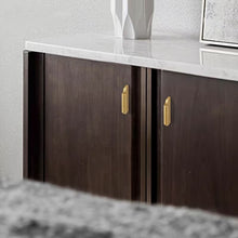 Load image into Gallery viewer, Solid Brass New Chinese Style Cabinet Pulls, Luxury Gold Minimalist Handles for Wardrobe, Drawer, Wine &amp; Shoe Cabinet
