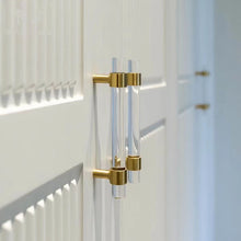 Load image into Gallery viewer, Luxury Gold Acrylic Brass Bar Pulls, Modern Minimalist Long Handles for Cabinets, Drawers and Wardrobes
