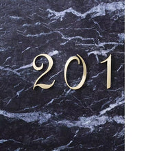 Load image into Gallery viewer, Vintage Nordic Brass Number &amp; Letter Signage, Hotel Room Door Numbers and Inlaid Cement Floor Brass Letters
