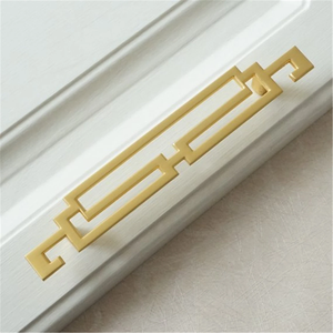 2.5", 3.78", 5" (64, 96, 128mm) Gold Drawer Pulls & Knobs | Chinese Style Cabinet Door, Dresser & Cupboard Handles, Kitchen Hardware