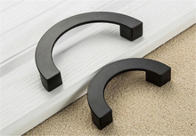 Load image into Gallery viewer, 3.75&quot;, 5&quot; Modern Black, Chrome &amp; Brushed Nickel Semicircle Drawer Pulls | Dresser &amp; Kitchen Cabinet Handles, Door Knobs
