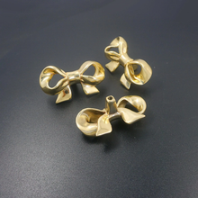 Load image into Gallery viewer, Modern Gold Brass Bow Knobs &amp; Pulls | Dresser, Drawer, Girls Room Cabinet, Kitchen &amp; Gift Hardware

