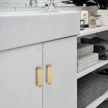 Load image into Gallery viewer, 2.5&quot;-5&quot; Unique Track Design Solid Brass &amp; Antique Bronze Knobs, Pulls &amp; Handles | Cabinet, Drawer, Cupboard, Dresser &amp; Kitchen Hardware
