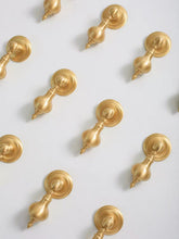 Load image into Gallery viewer, French Minimalist Gold Brass Pendant Pull Handles, Luxury European Hardware for Wardrobes, Shoe Cabinets and Drawers
