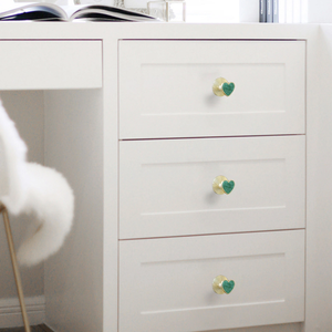 Modern Heart-Shaped Acrylic & Brass Plate Knobs, Pulls & Handles | Dresser, Drawer & Kitchen Cabinet Hardware