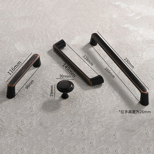 3.78"-7.55" Black Copper & Brushed Brass Knobs & Pulls | Dresser, Drawer, Kitchen & Antique Coffee Cabinet Door Handles