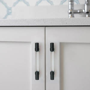 Brushed Nickel Kitchen Handles | Clear Acrylic & Black Wardrobe Pulls, Cabinet & Drawer Knobs, Hardware