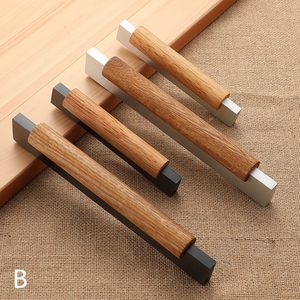3.75", 5", 6.3" (96, 128, 160mm) Black Beech & Brushed Steel Matte Aluminum Cabinet Pulls | Bar Handles for Dresser & Drawer