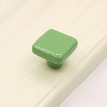 Load image into Gallery viewer, Colorful Square Ceramic Knobs &amp; Pulls (Yellow, Green, Blue, Pink, White) | Cabinet, Dresser, Kitchen &amp; Nursery Drawer Home Decor Hardware
