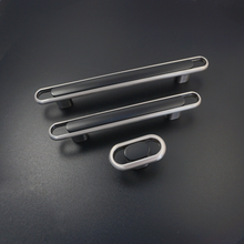 Load image into Gallery viewer, 3.78&quot;-5&quot; Modern Black &amp; Brushed Nickel Knobs, Pulls &amp; Handles | Cabinet, Drawer, Dresser, Kitchen &amp; Cupboard Hardware
