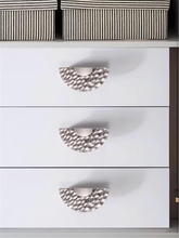 Load image into Gallery viewer, 3.78&quot;, 5&quot;, 7.56&quot; Gold Square &amp; Brushed Nickel Knobs | Art Decor Crater &amp; Semicircle Drawer Handles, Cabinet &amp; Gorgeous Hardware
