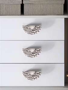 3.78", 5", 7.56" Gold Square & Brushed Nickel Knobs | Art Decor Crater & Semicircle Drawer Handles, Cabinet & Gorgeous Hardware