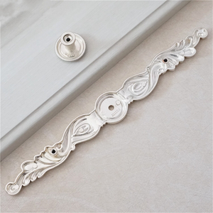 3"-5" Antique Silver Knobs, Pulls & Handles with Backplate | Cabinet, Dresser, Drawer & Kitchen Cupboard Hardware