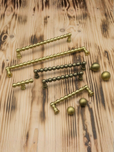 Load image into Gallery viewer, Antique Bronze Pearl Detail Drawer Pulls 96mm - Vintage Handles for Kitchen &amp; Dresser
