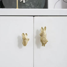 Load image into Gallery viewer, Hand Cast Gold Brass Animal Knobs, Original Cute Small Handles for Children’s Cabinets, Drawers and Wardrobes
