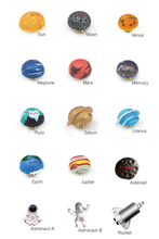 Load image into Gallery viewer, Space Theme Cabinet Drawer Pulls | Planet Astronaut Kids Dresser Knobs with Custom Engraved Solar System
