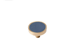 Load image into Gallery viewer, Brass dark blue leather knobs X 50 pcs,  Brass pink leather 5" handles X 50 pcs
