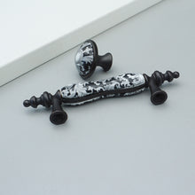 Load image into Gallery viewer, 3&quot; (76mm) Antique Black Flower Ceramic Knobs &amp; Pulls | Dresser, Drawer, Kitchen Cabinet &amp; Door Hardware
