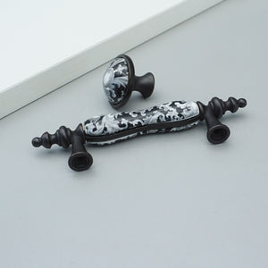 3" (76mm) Antique Black Flower Ceramic Knobs & Pulls | Dresser, Drawer, Kitchen Cabinet & Door Hardware